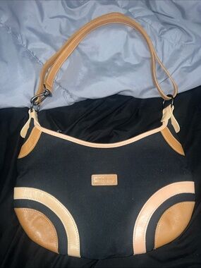 Longchamp Tan and Black Shoulder/Crossbody Bag